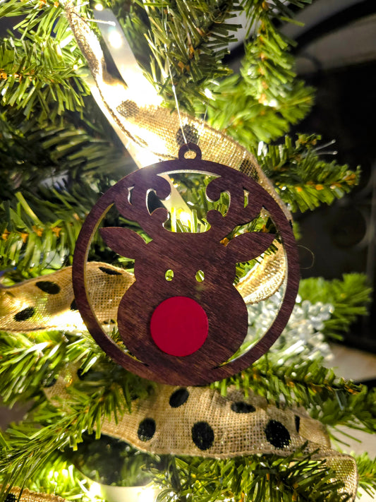 Rudolph Ornament with Red Nose!